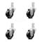 Service Caster 3 Inch Hard Rubber Wheel Swivel 7/8 Inch Square Stem Caster Set SCC-SQ20S314-HRS-78-4 - alternate 1